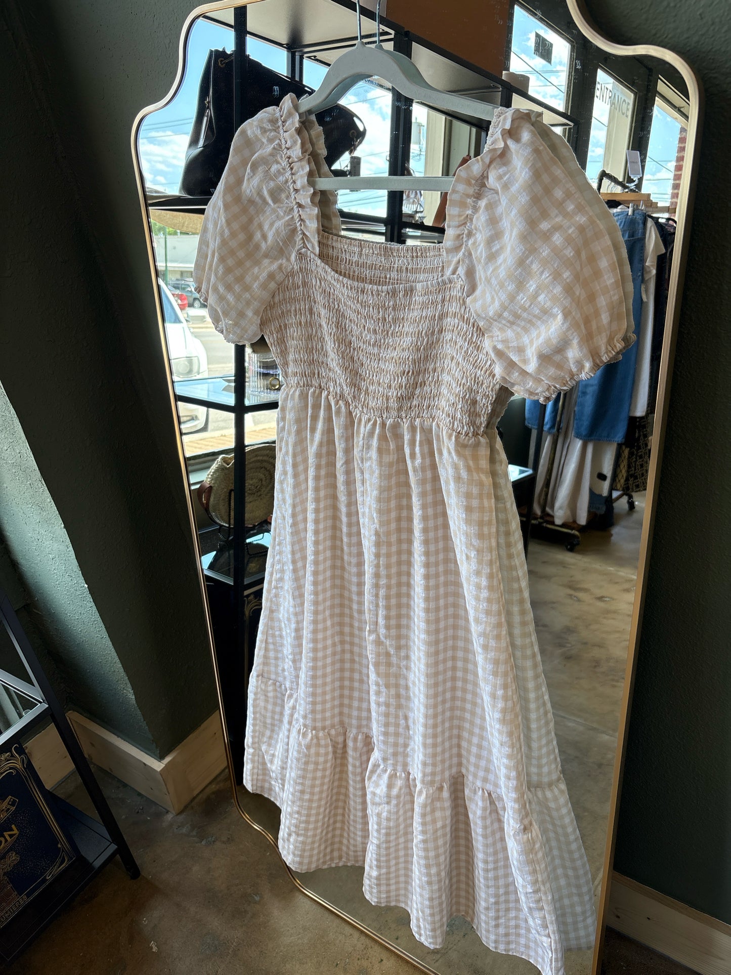 Ivory/Cream Checkered Dress