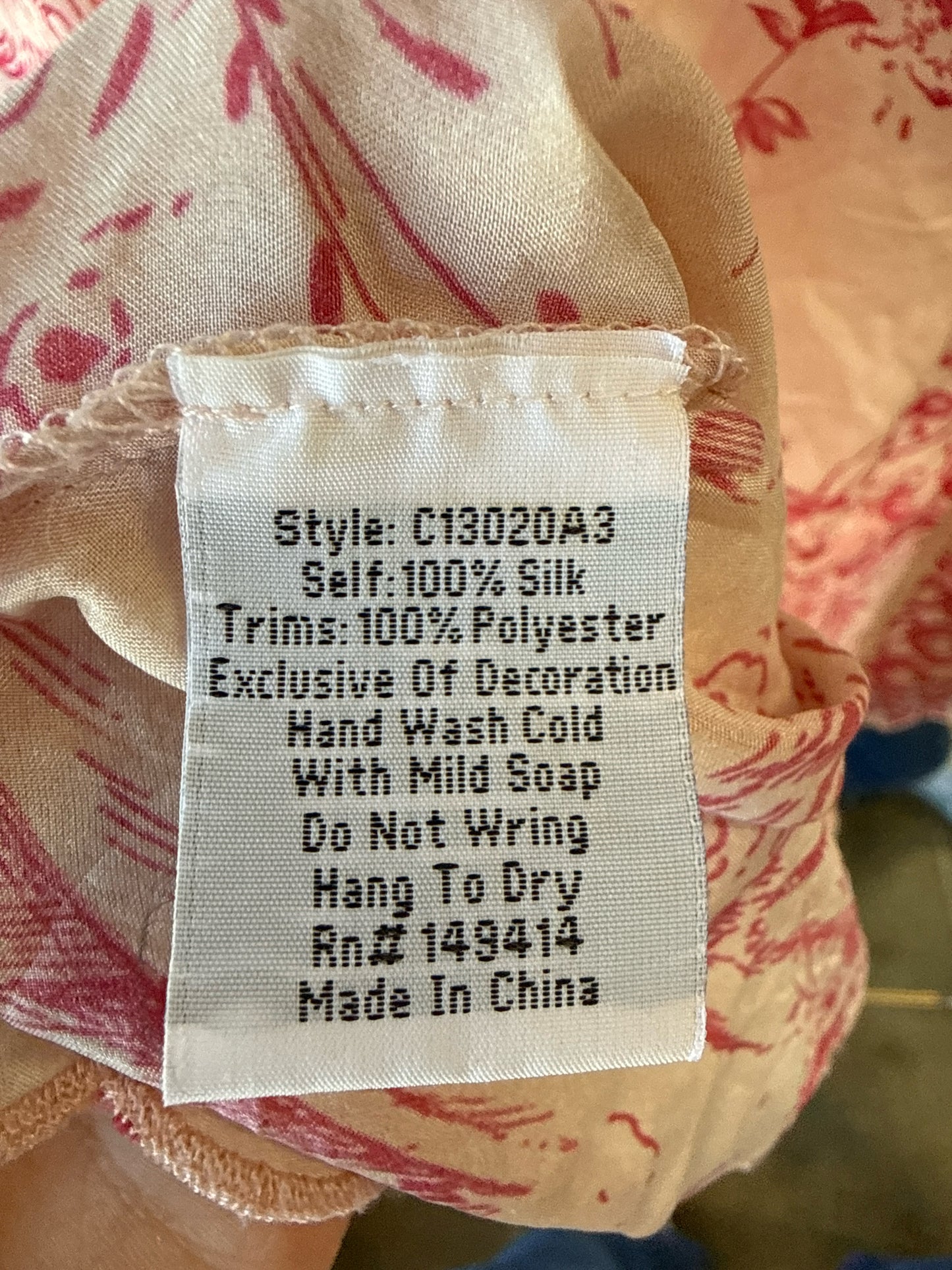 Johnny Was Size M Cream/Pink Top