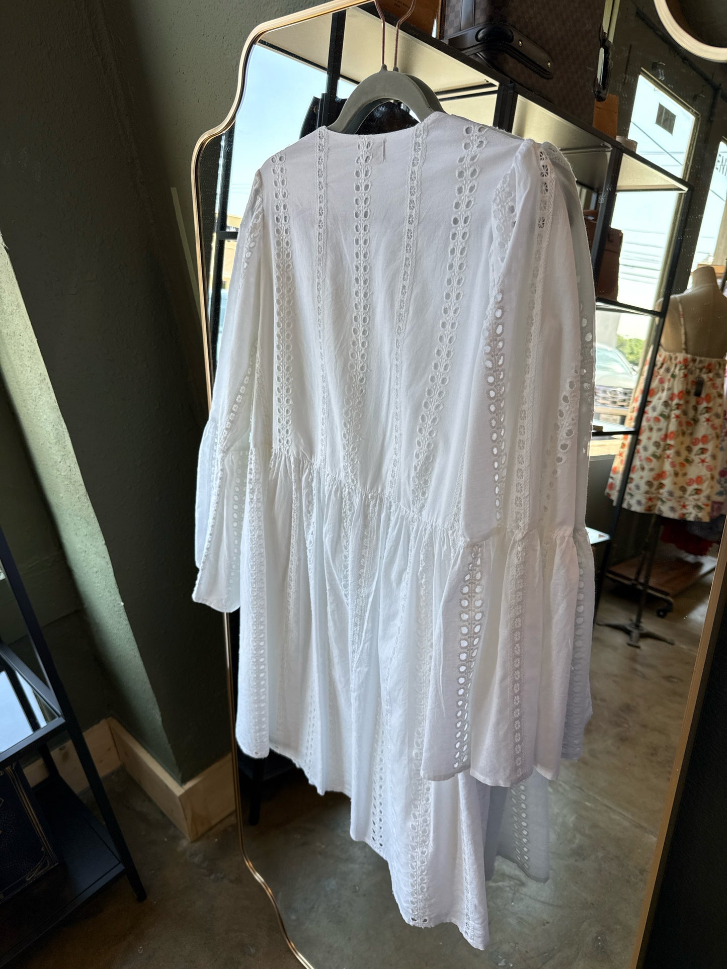 mudpie Size L White Eyelet Dress