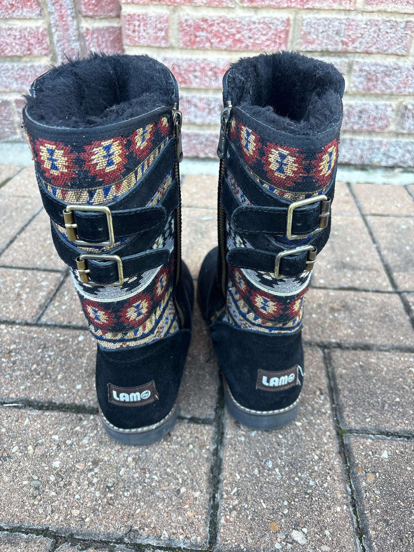 LAM Shoe Size 7 Black/Multi Boots
