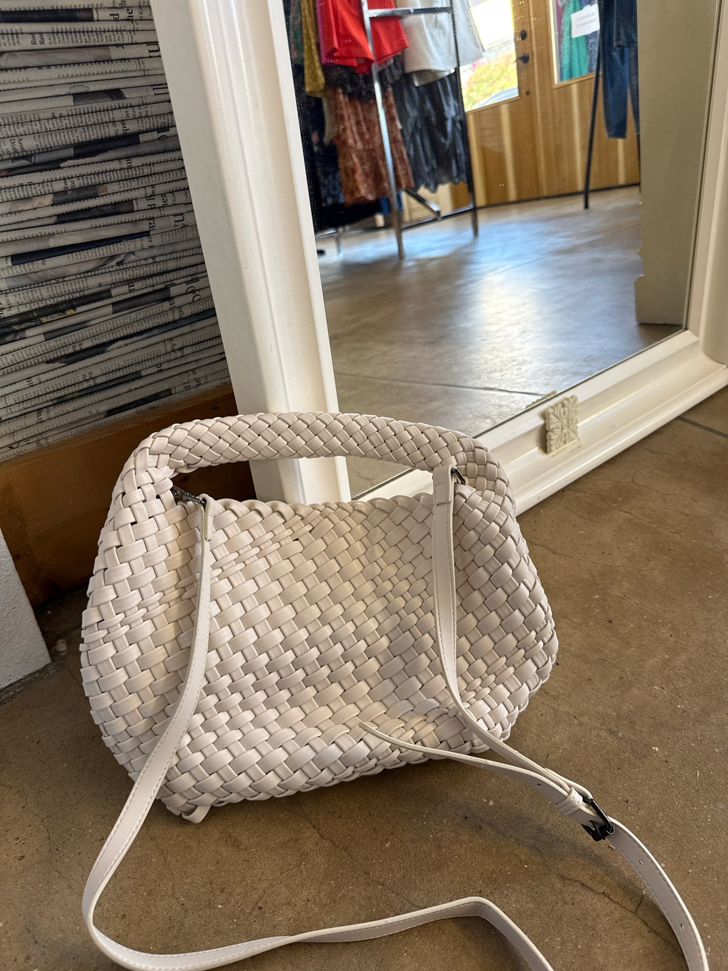 Cream Woven Bag Set