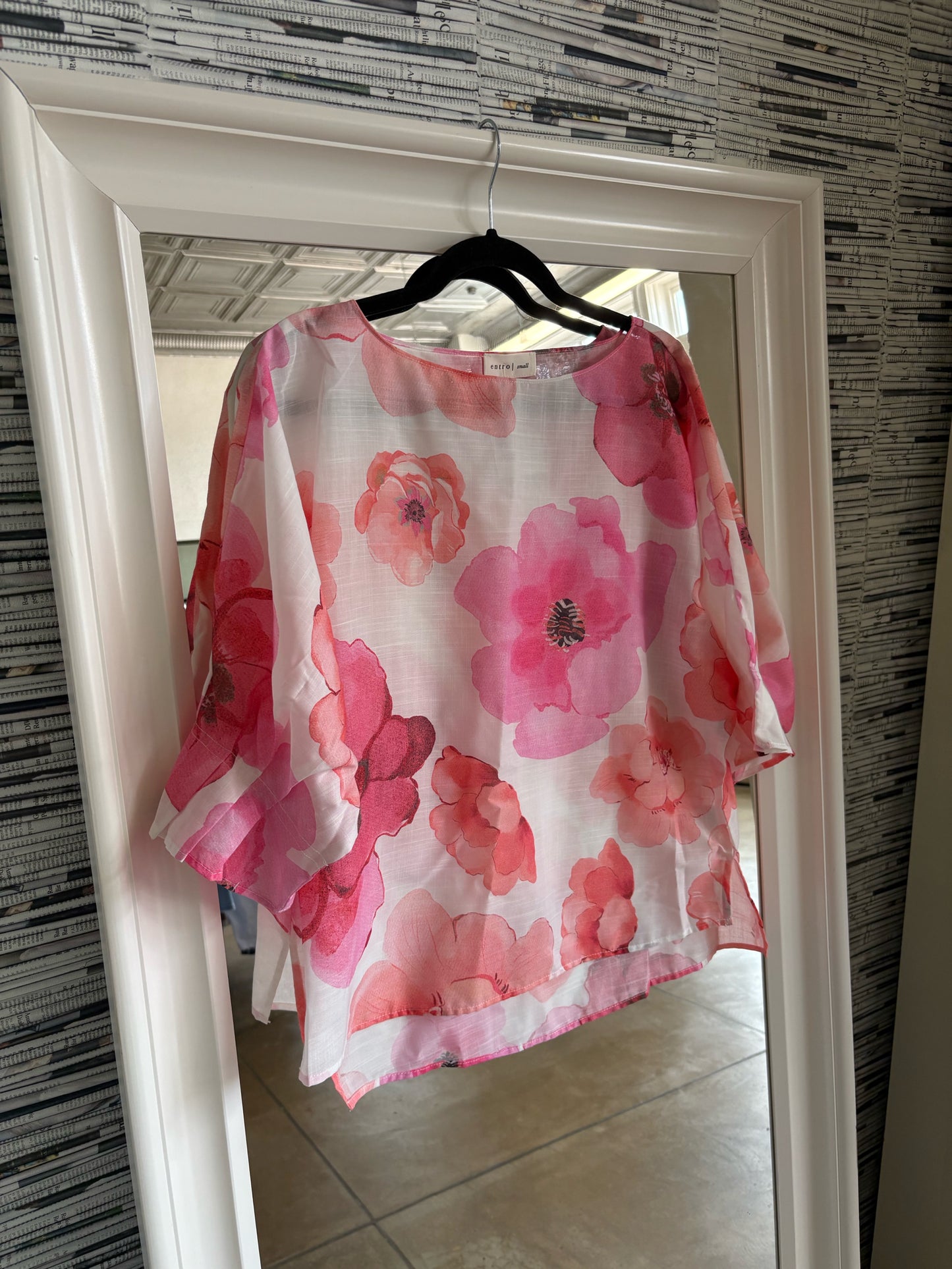 entro Size S pink/white Top