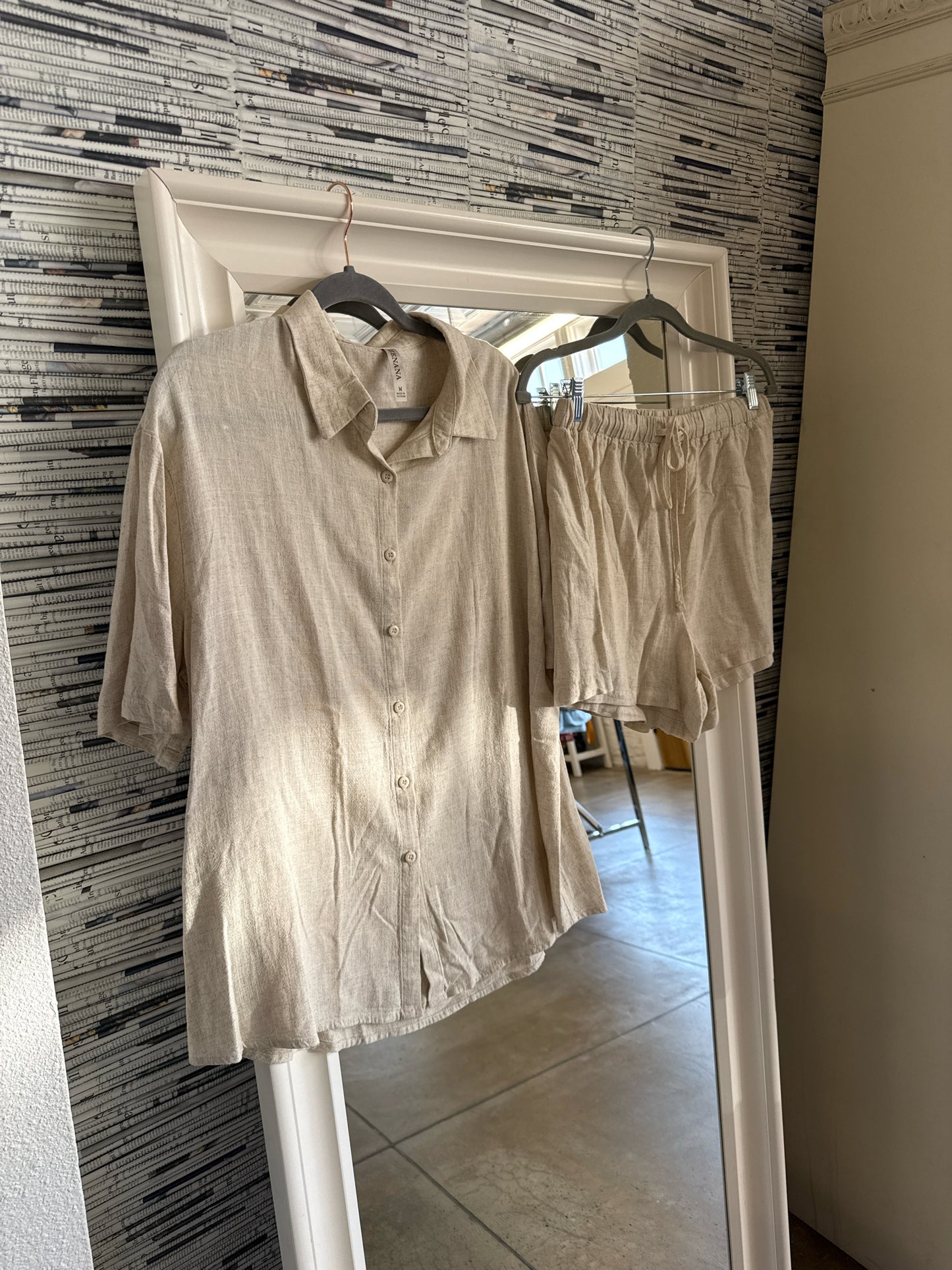 Zenana Size M Tan Two Piece Set