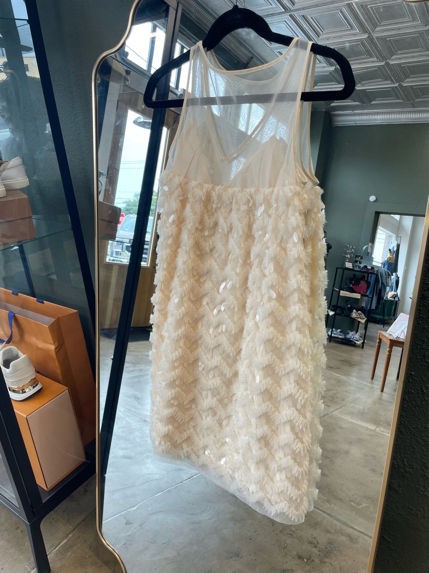 Maeve Size XXS Cream Dress