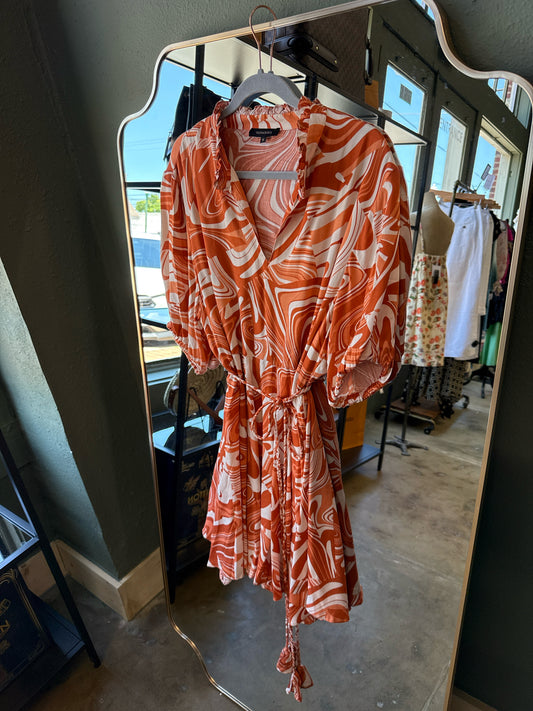 olivaceous Size M Orange/White Dress