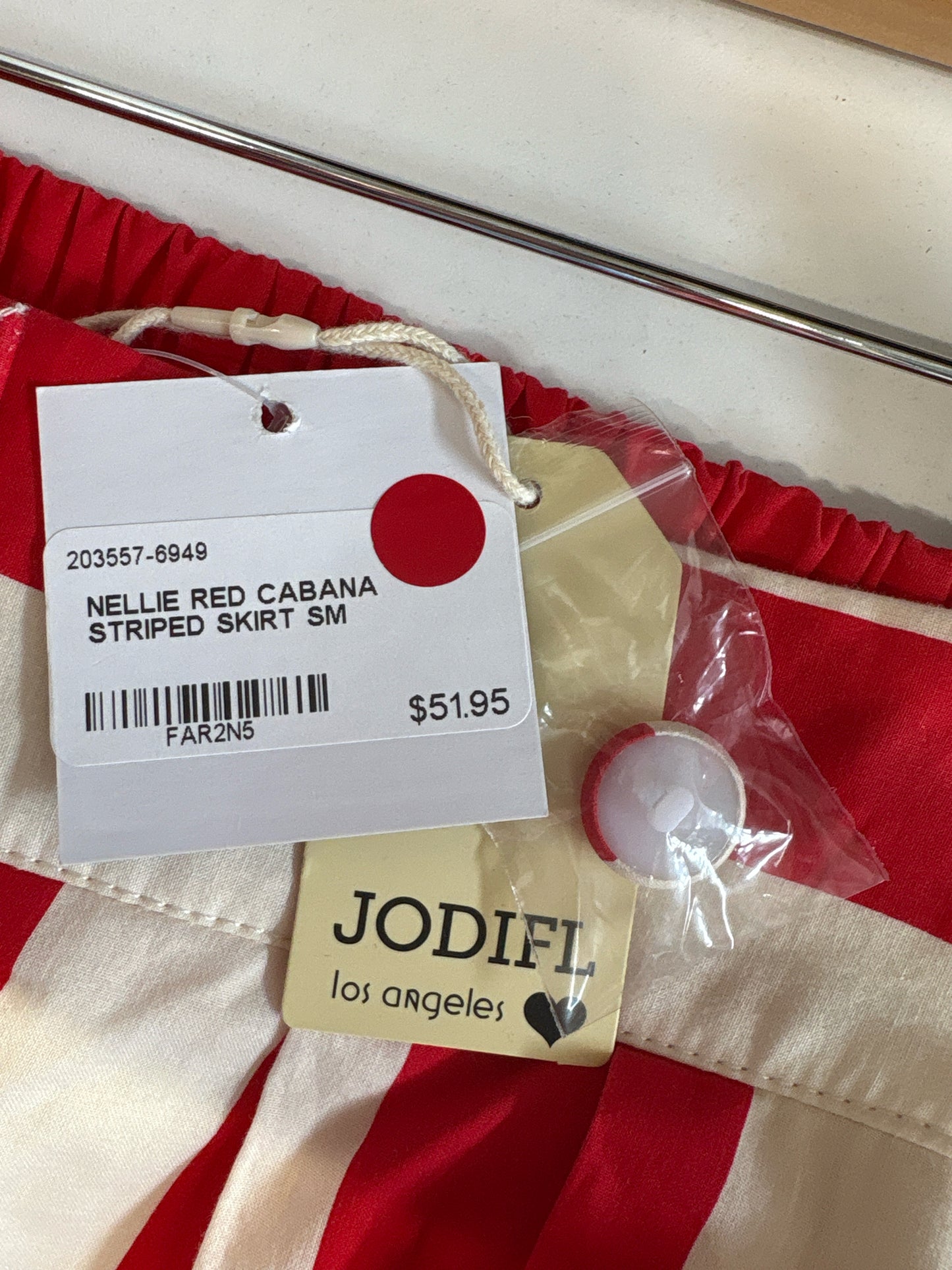 Jodifl Size Sm Cream/Red Skirt
