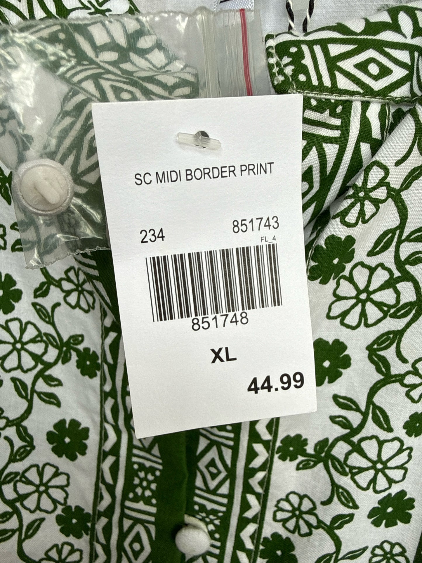 Kaktus Size XL Green/White Dress