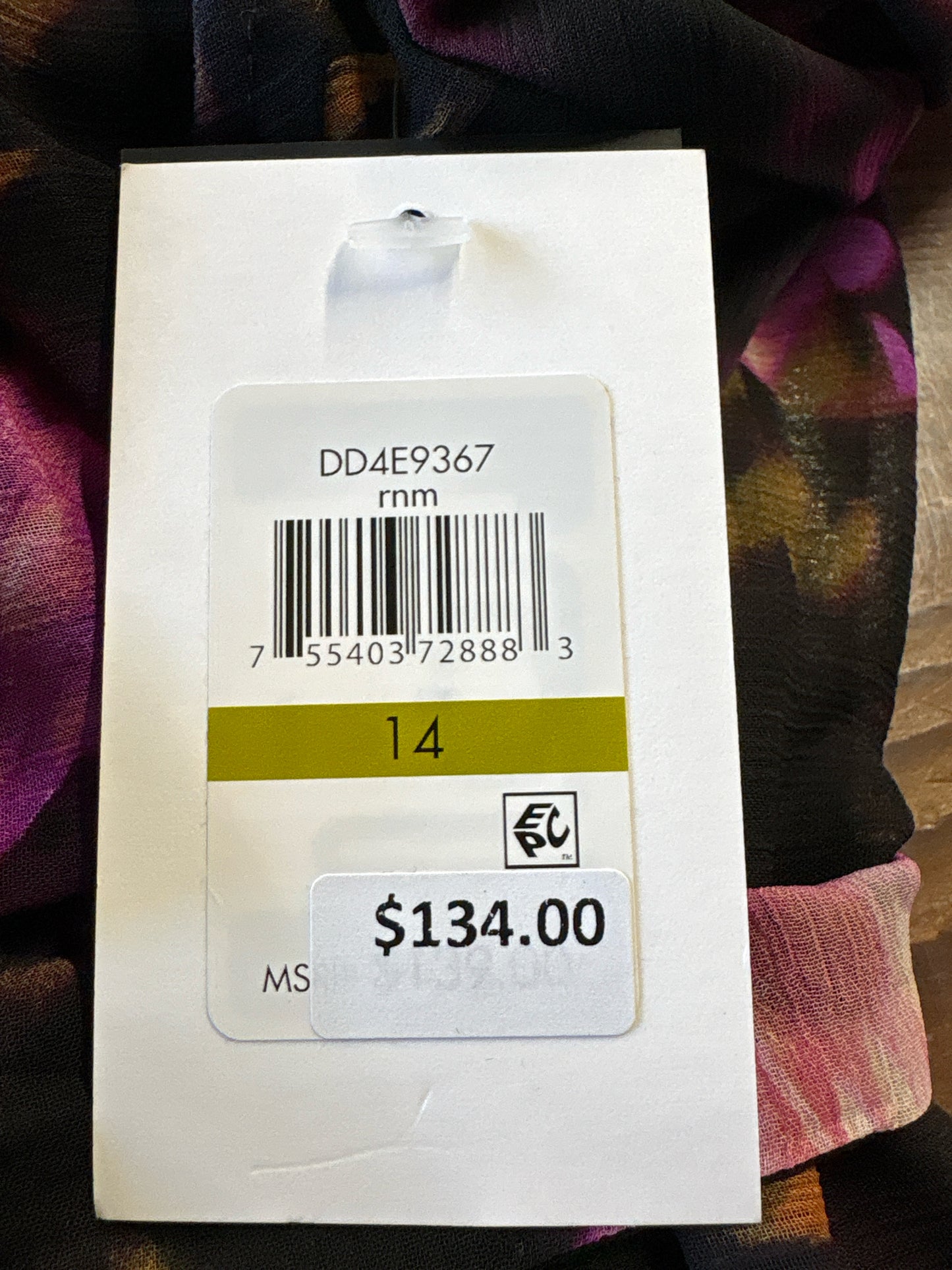 DKNY Size 14 black multi Floral Dress