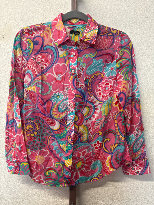 TALBOTS Size P Pink/multi Floral Top