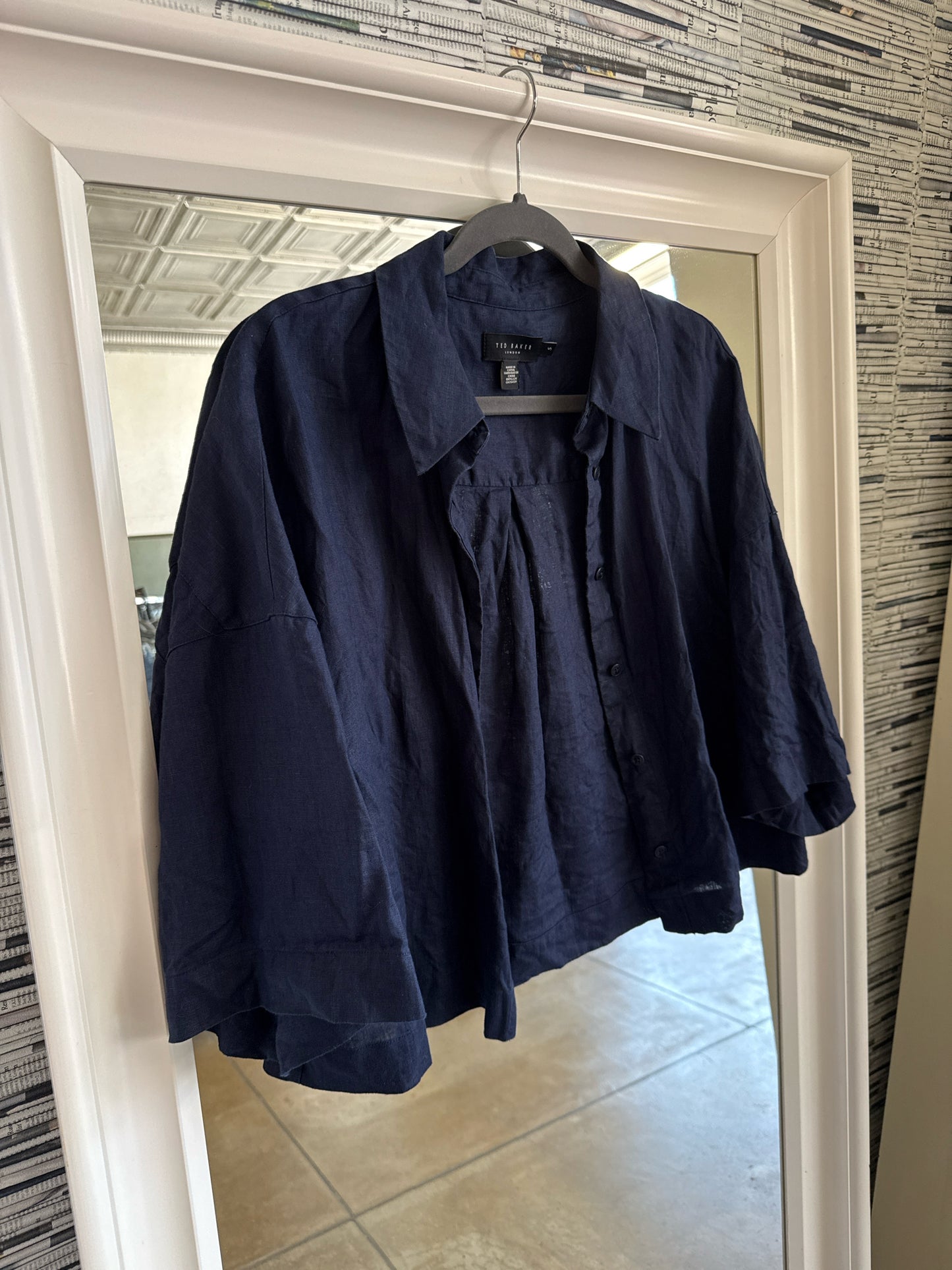Ted Baker London Size 5 Navy Top