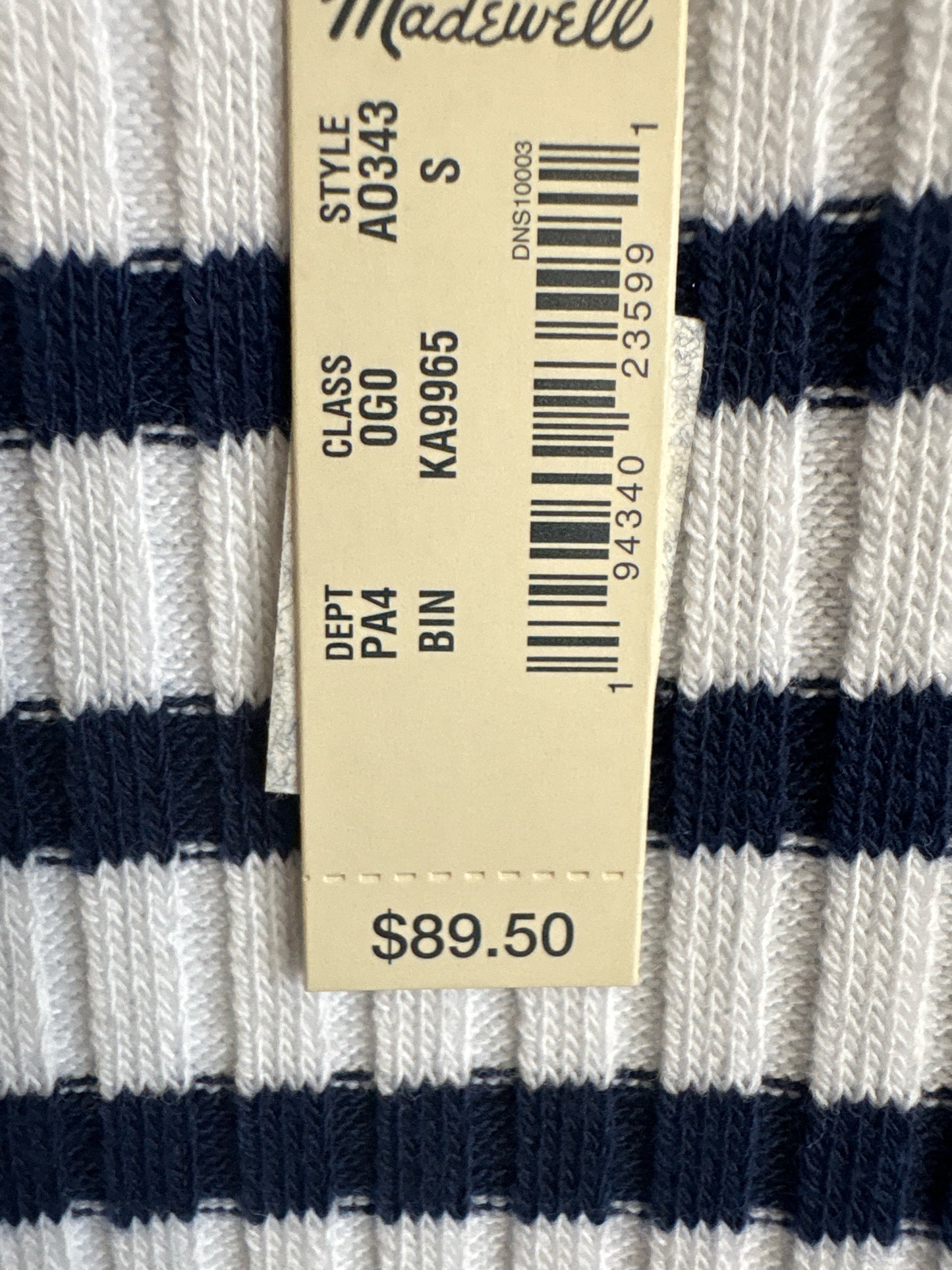 MADEWELL Size S Navy/Cream Dress