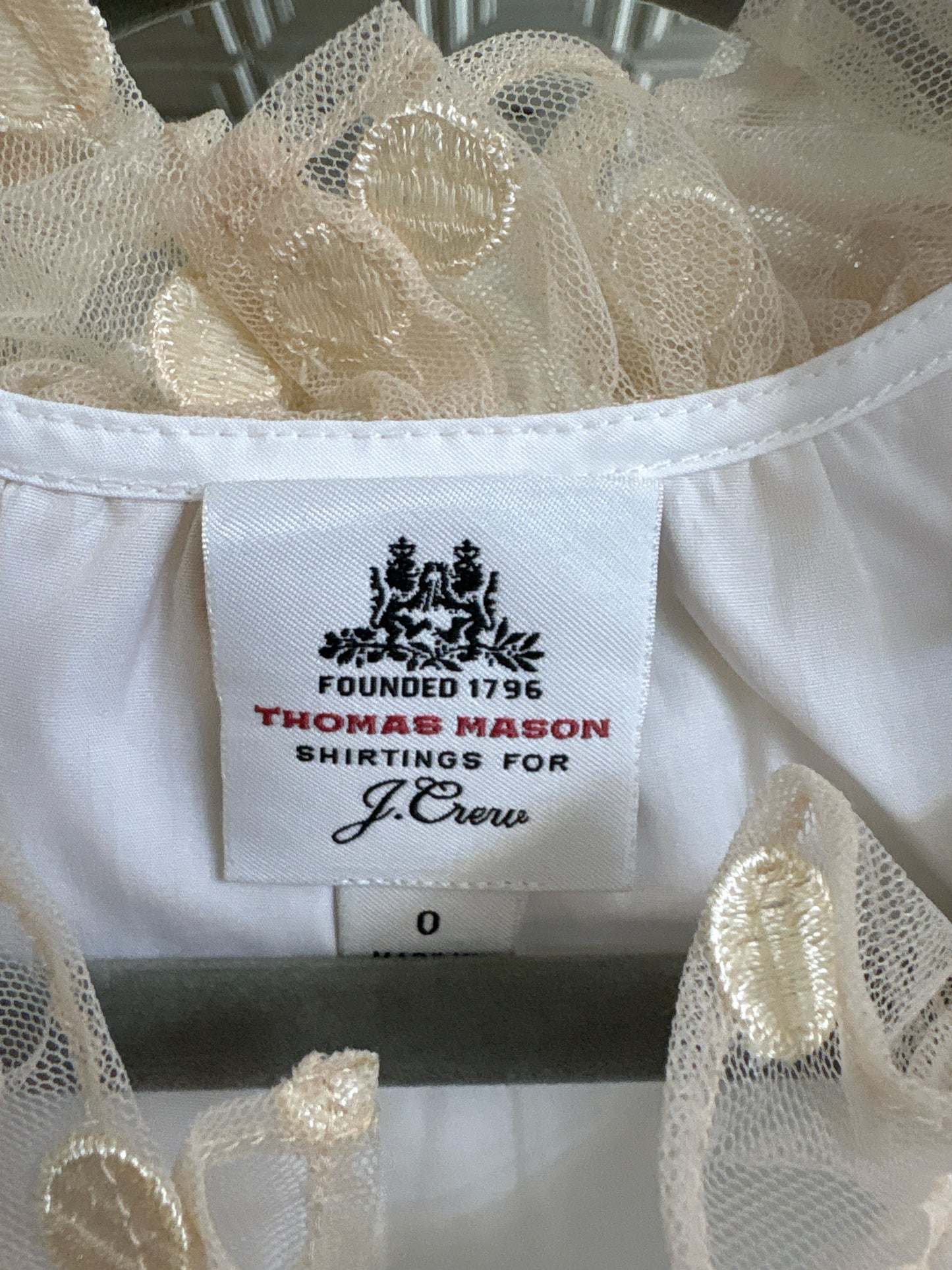 J. CREW Size 0 White/Tan Sleeveless Top