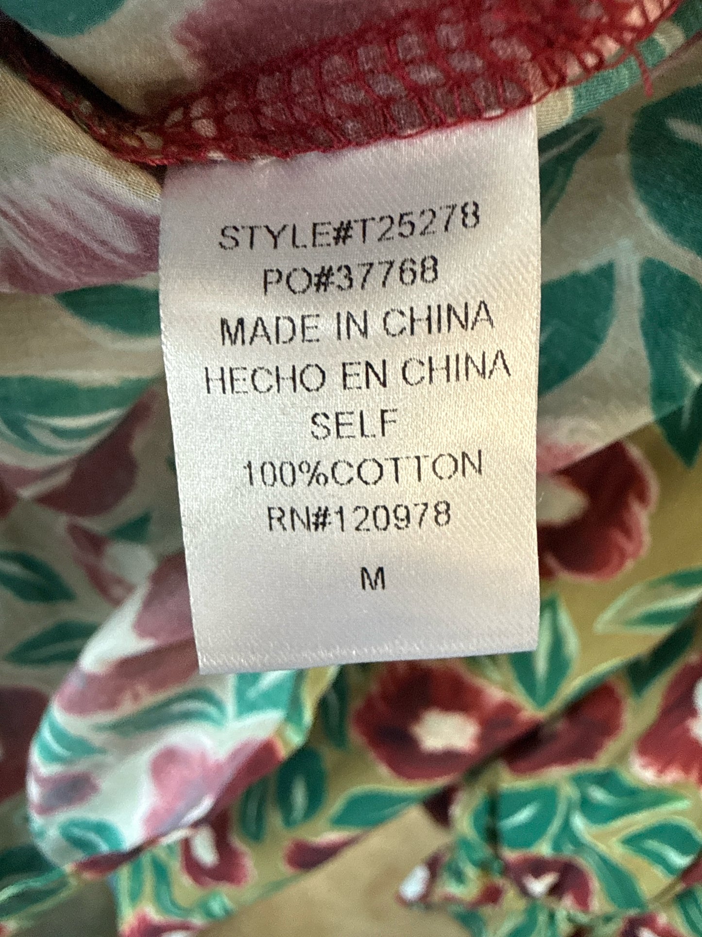 entro Size M Green Top