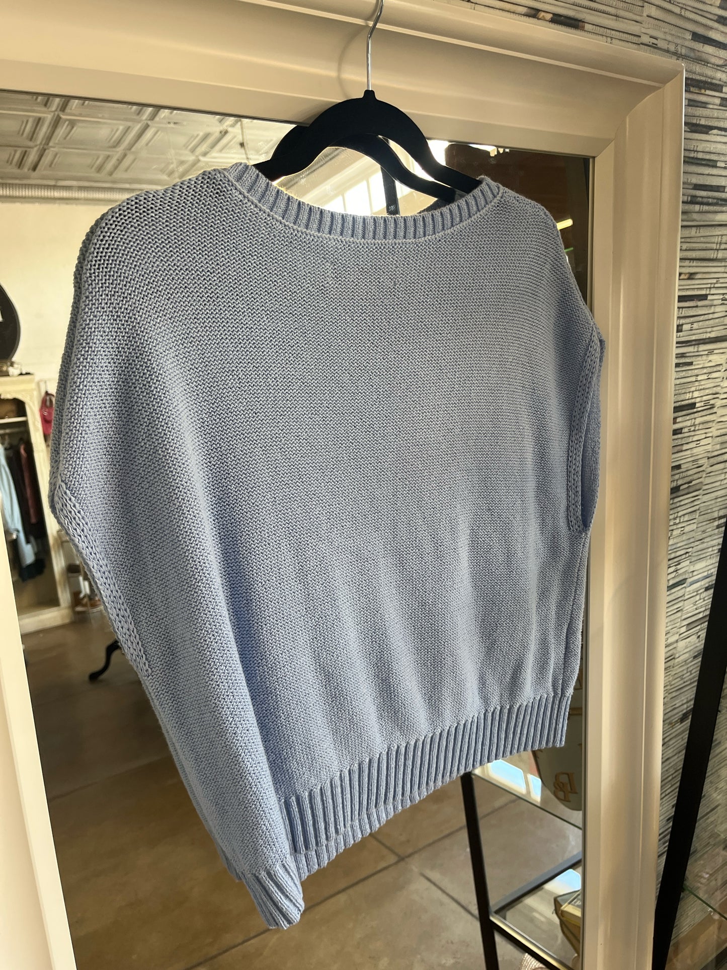 LOFT Size L Light Blue Knit Sweater