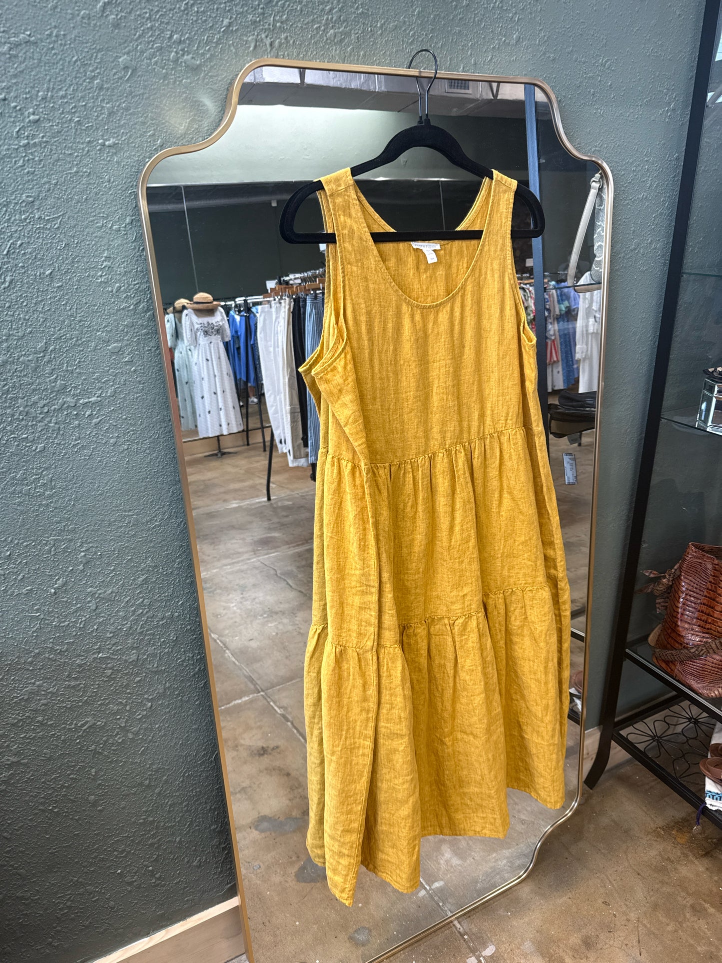 EILEEN FISHER Size M Mustard Dress