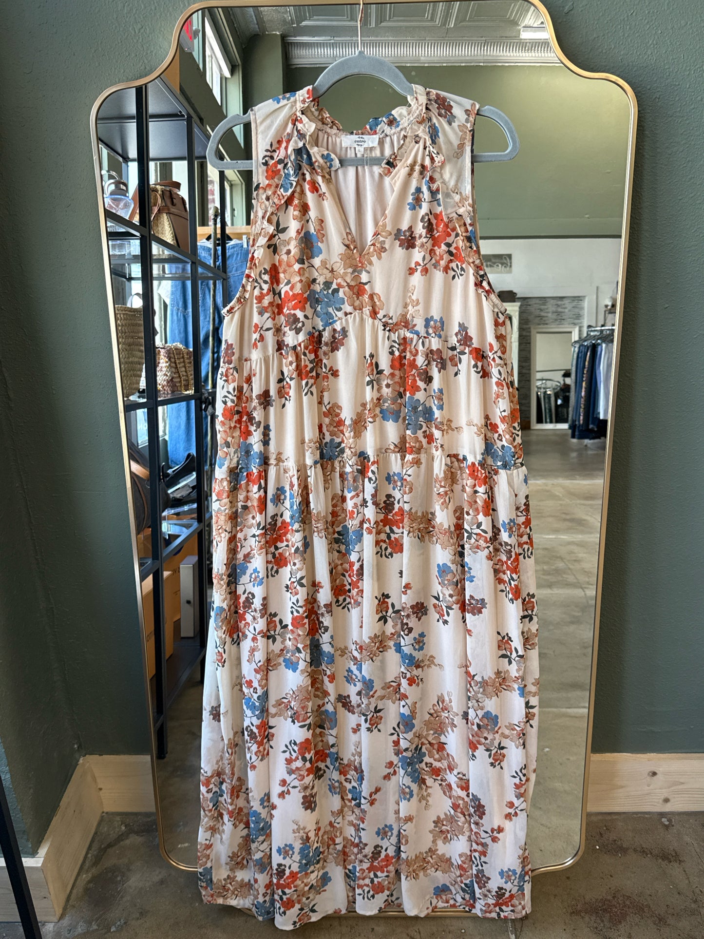 entro Size L Cream/multi Floral Dress