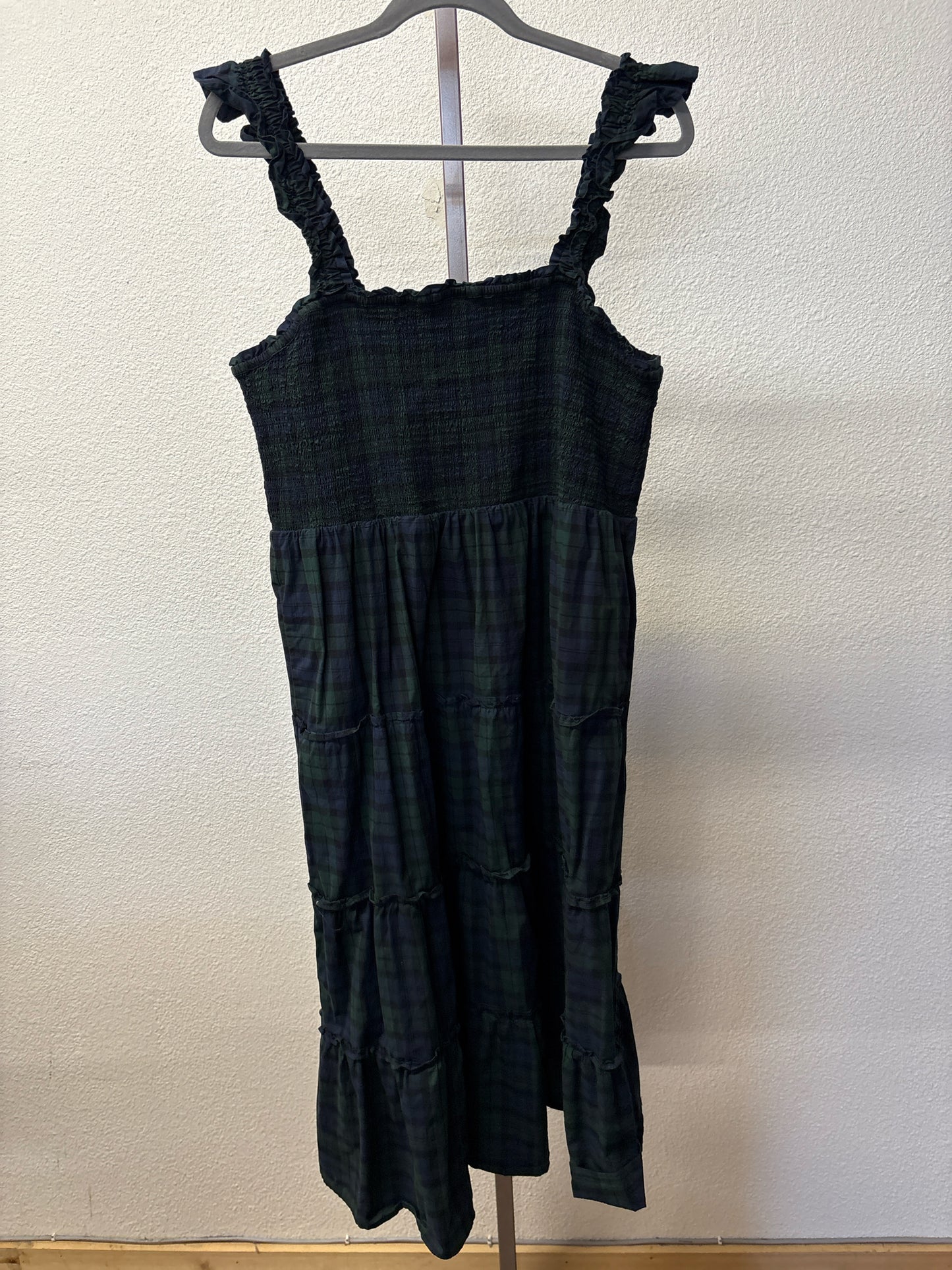 J. CREW Size L Blue/Green Plaid Dress