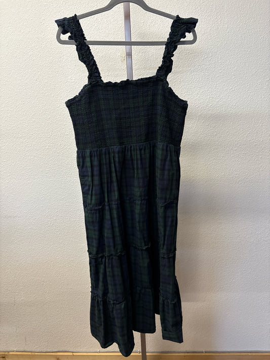 J. CREW Size L Blue/Green Plaid Dress