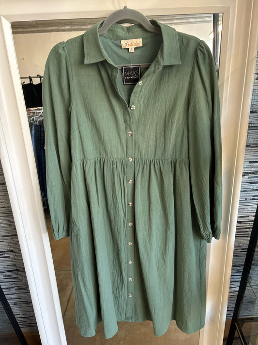 Listicle Green Dress