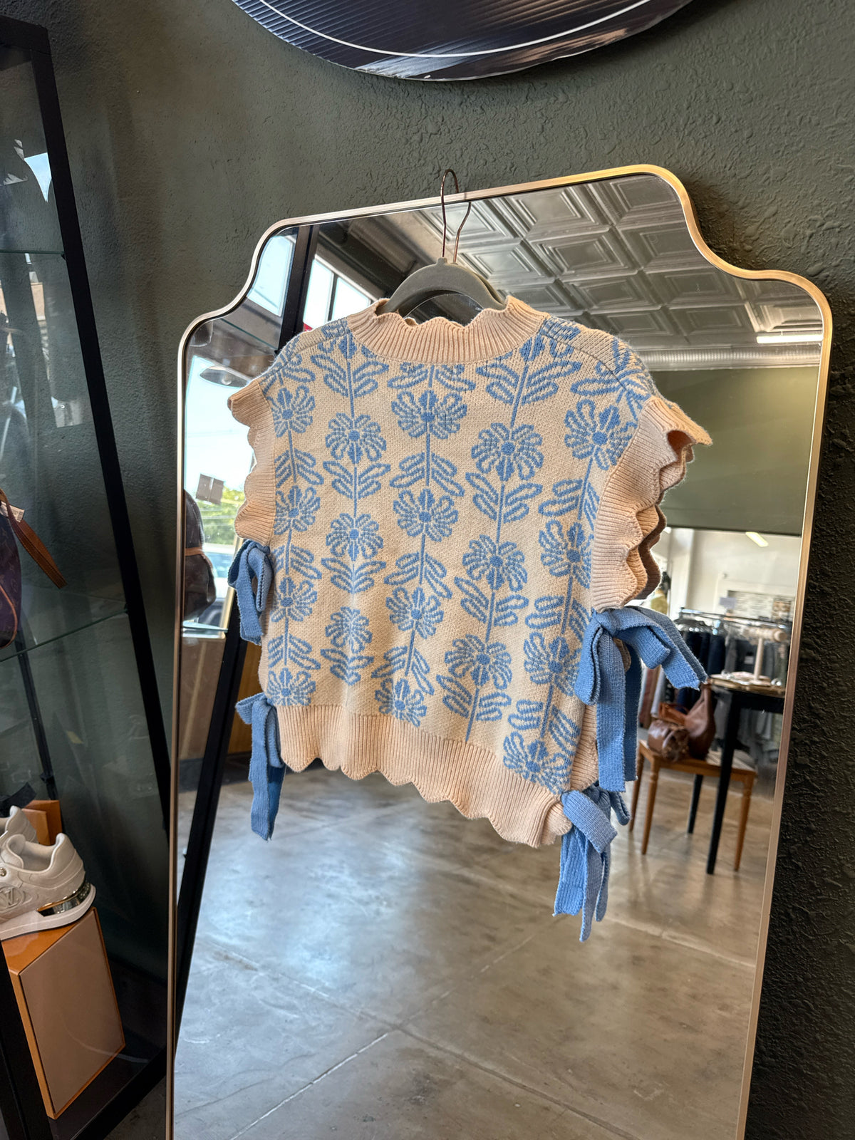 &merci Size L Cream/Blue Top