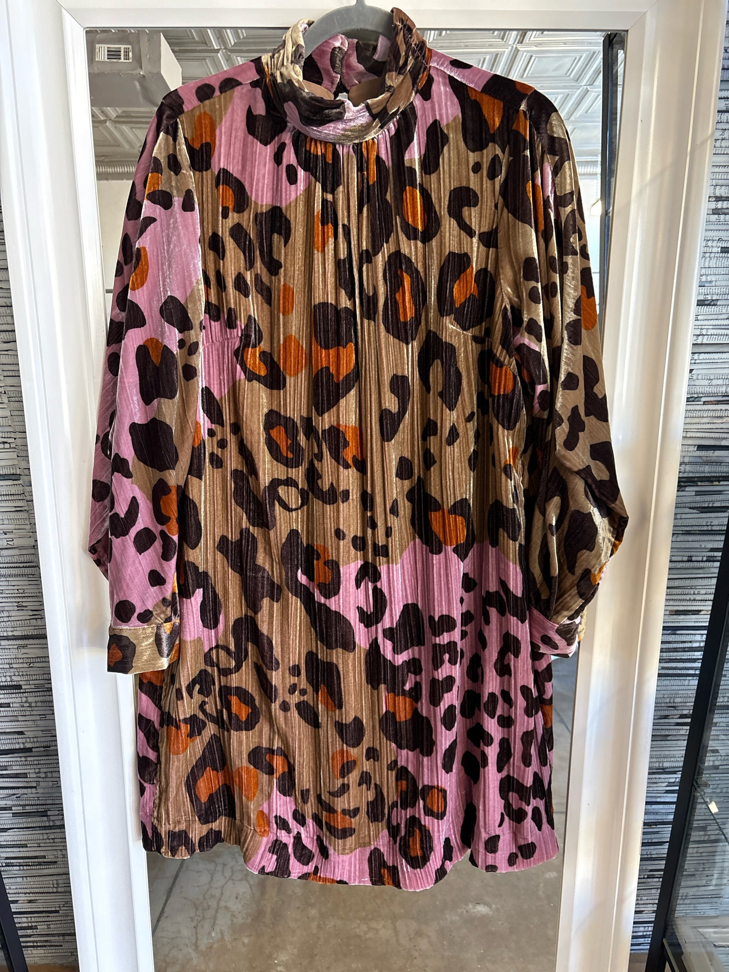 Anthropologie Size 16 Pink/multi Animal Pattern Dress