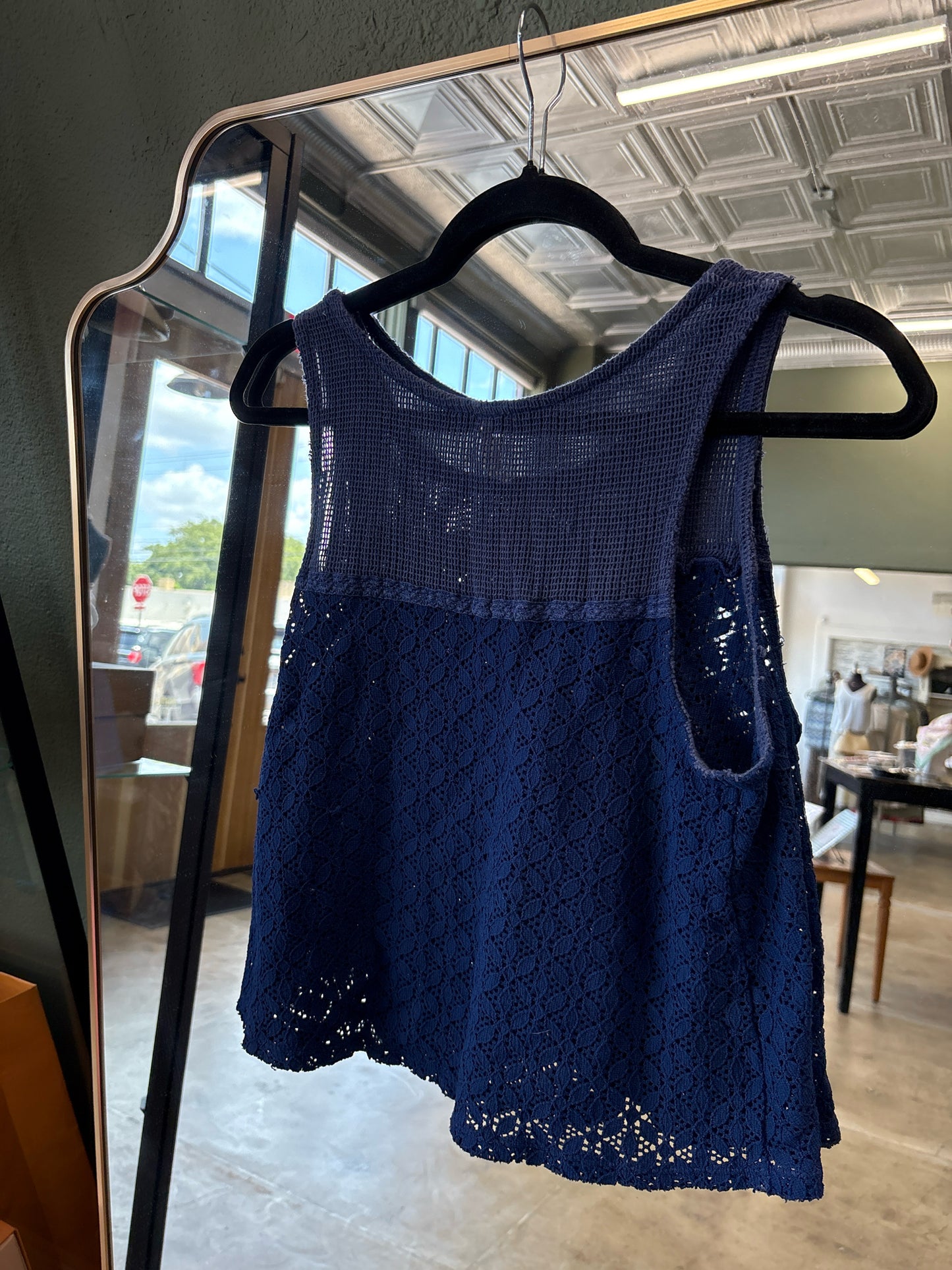 free people Size L Navy Top