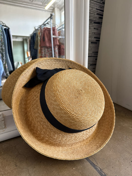 Annabel Ingall Tan/Black Straw Hat