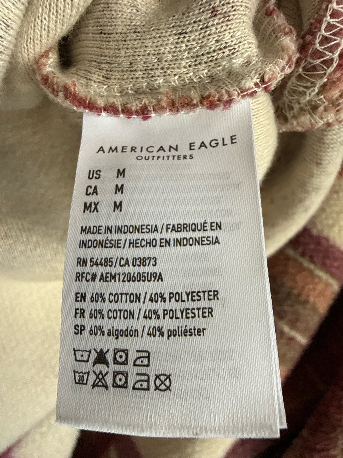 American Eagle Size M Maroon/Orange Shacket