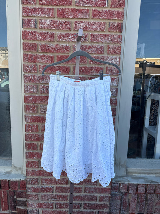 MODCLOTH Size S White Eyelet Skirt