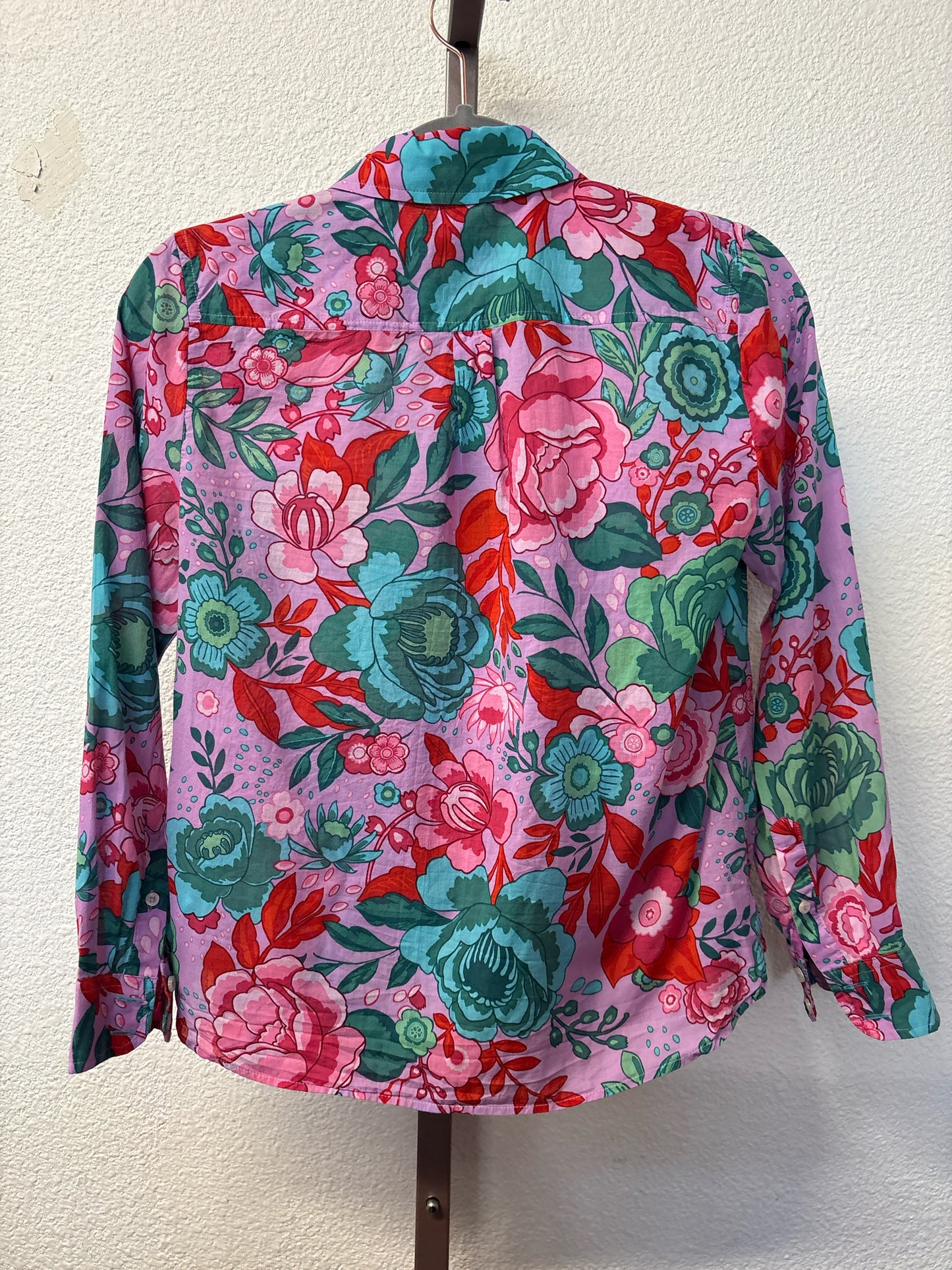 TALBOTS Size P Purple/Multi Large Floral Top