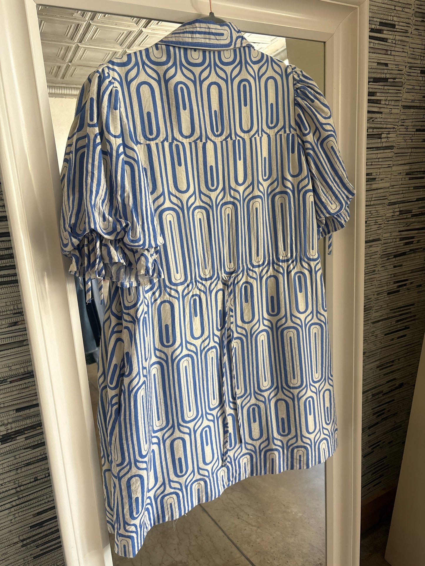 entro Size L Blue/Cream Dress