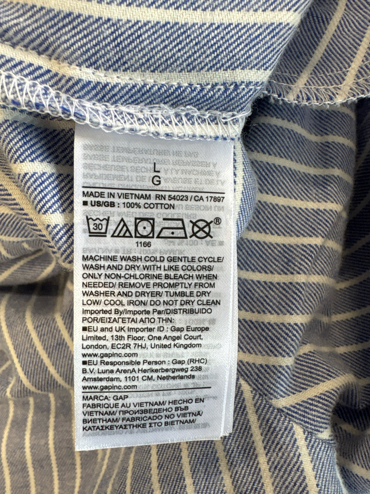 GAP L blue and white Pants