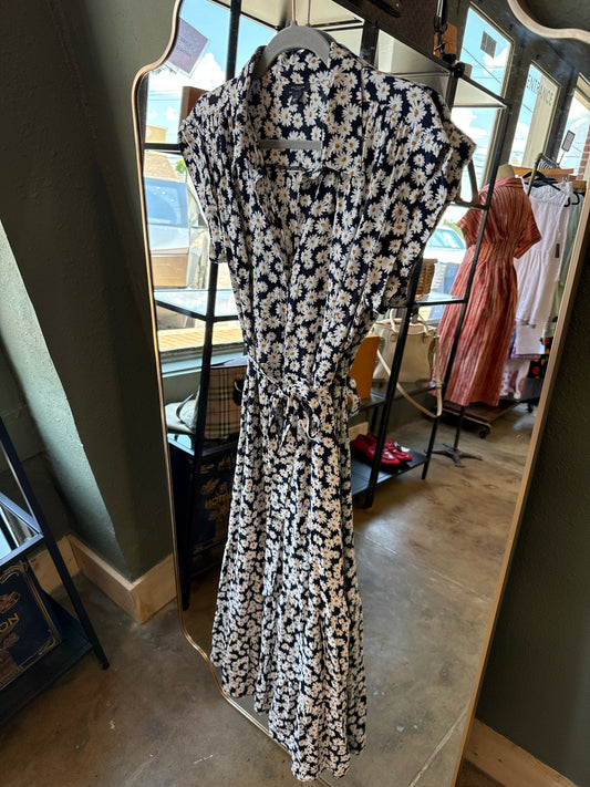 ANN TAYLOR Size 6 Navy/White Dress