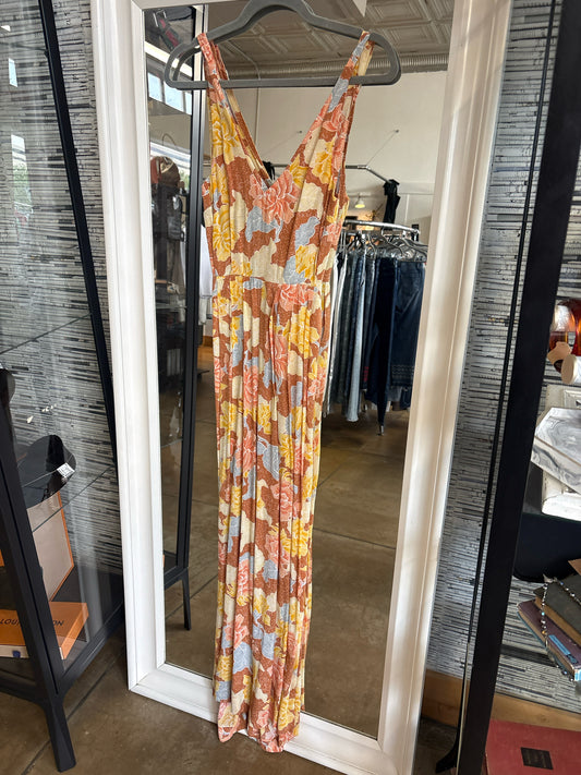 Society Amuse Size XS Brown/Multi Floral Romper