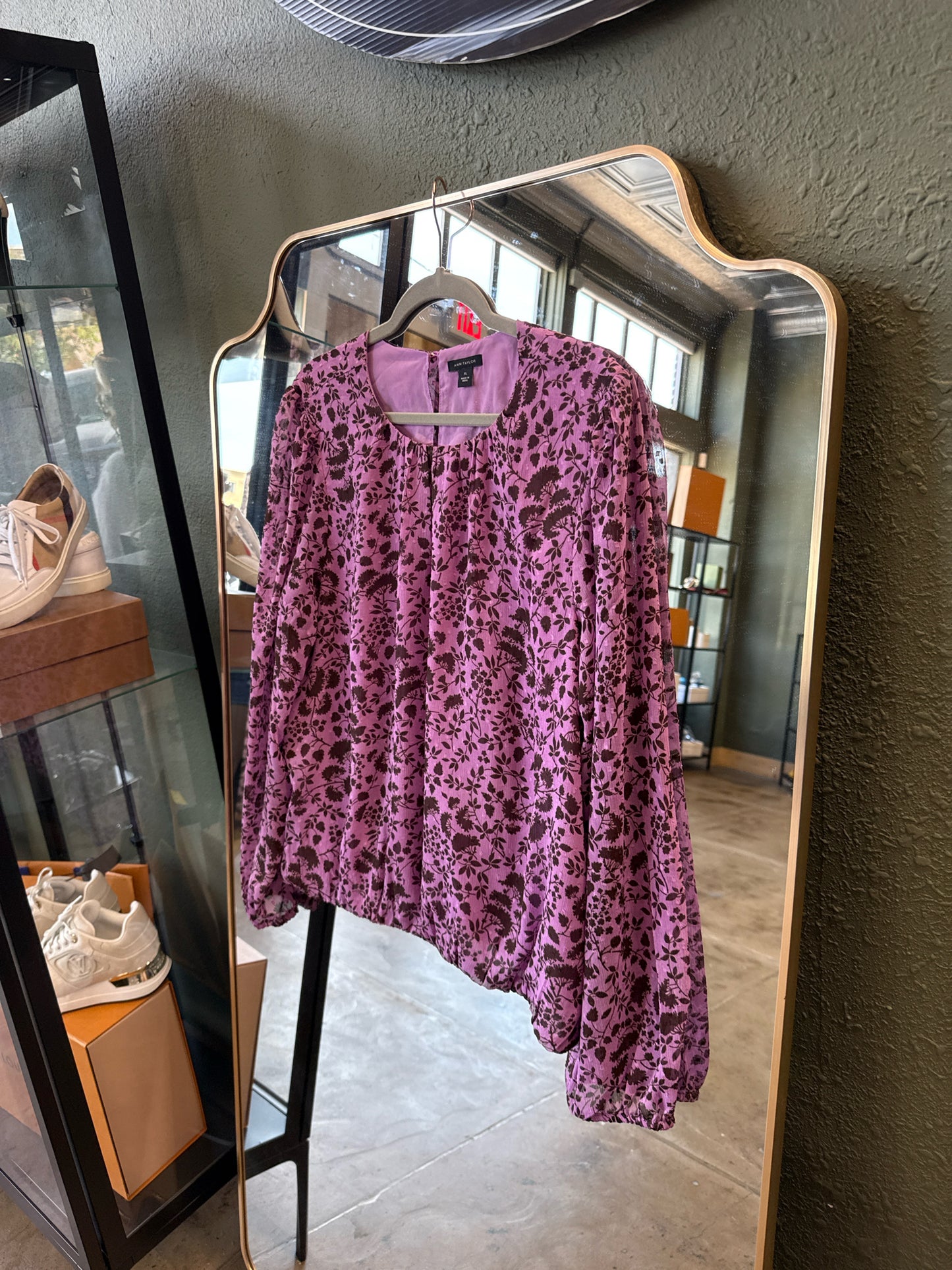 ANN TAYLOR Size XL Purple Top