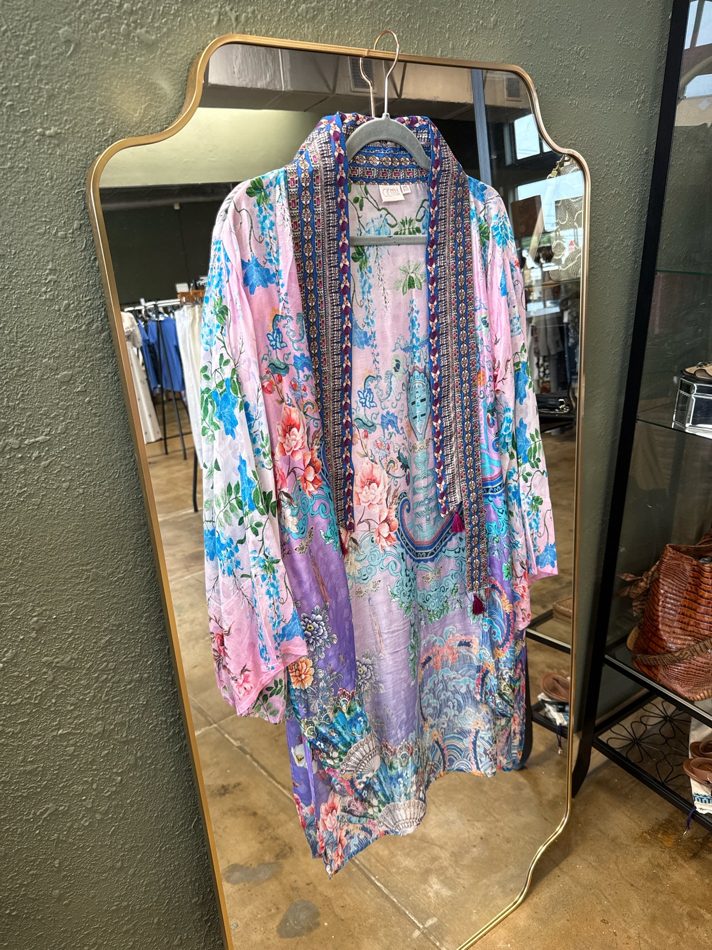 Cienna Size OS Pink/Blue Kimono/Shawl