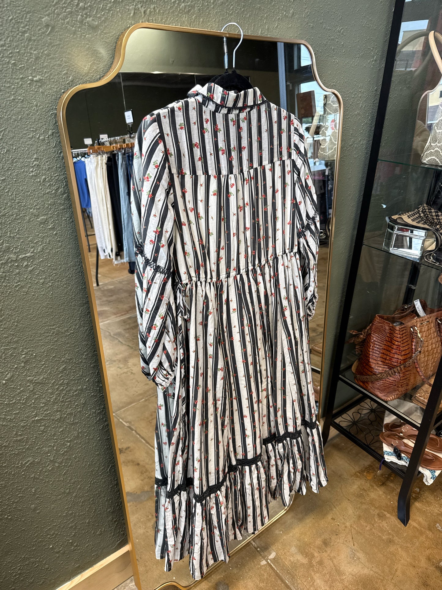 Anthropologie Size XSP Black/White/Red Dress