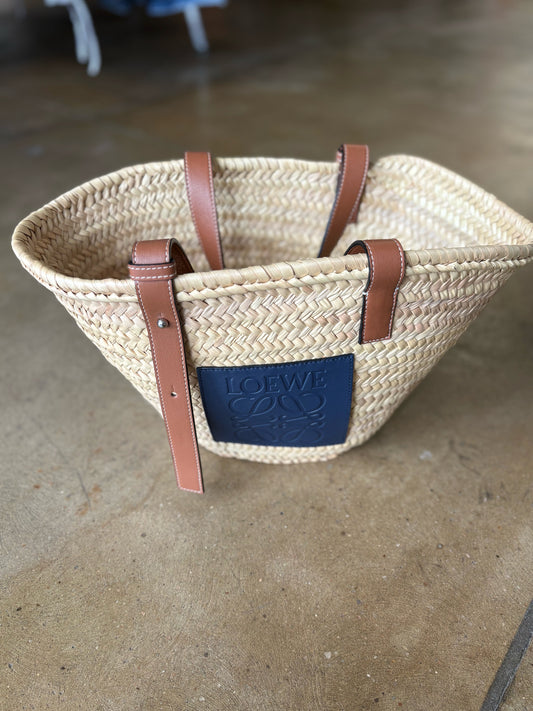 Loewe Cream/Navy Straw Luxury