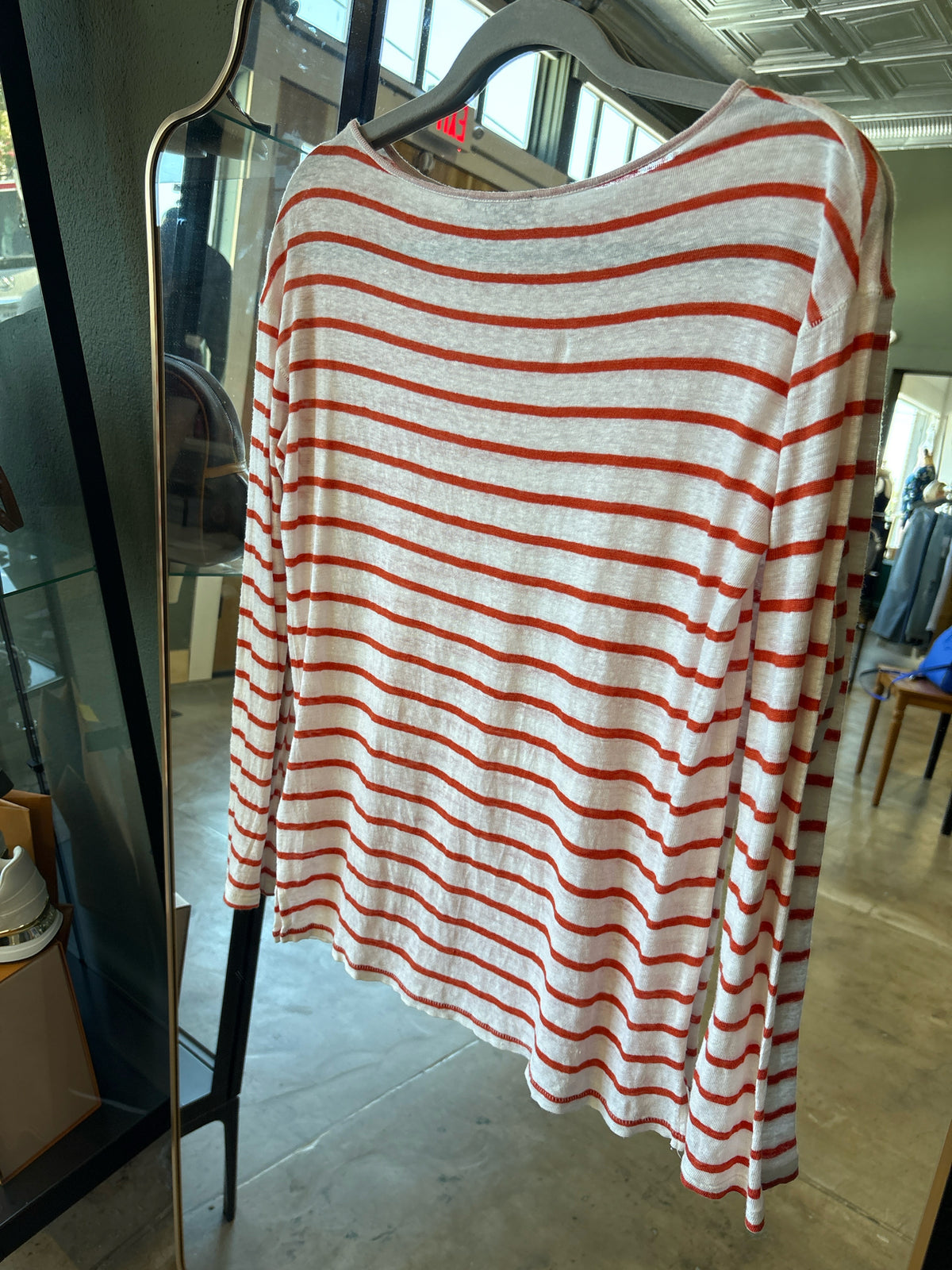 Michael Stars Size S orange and white Top