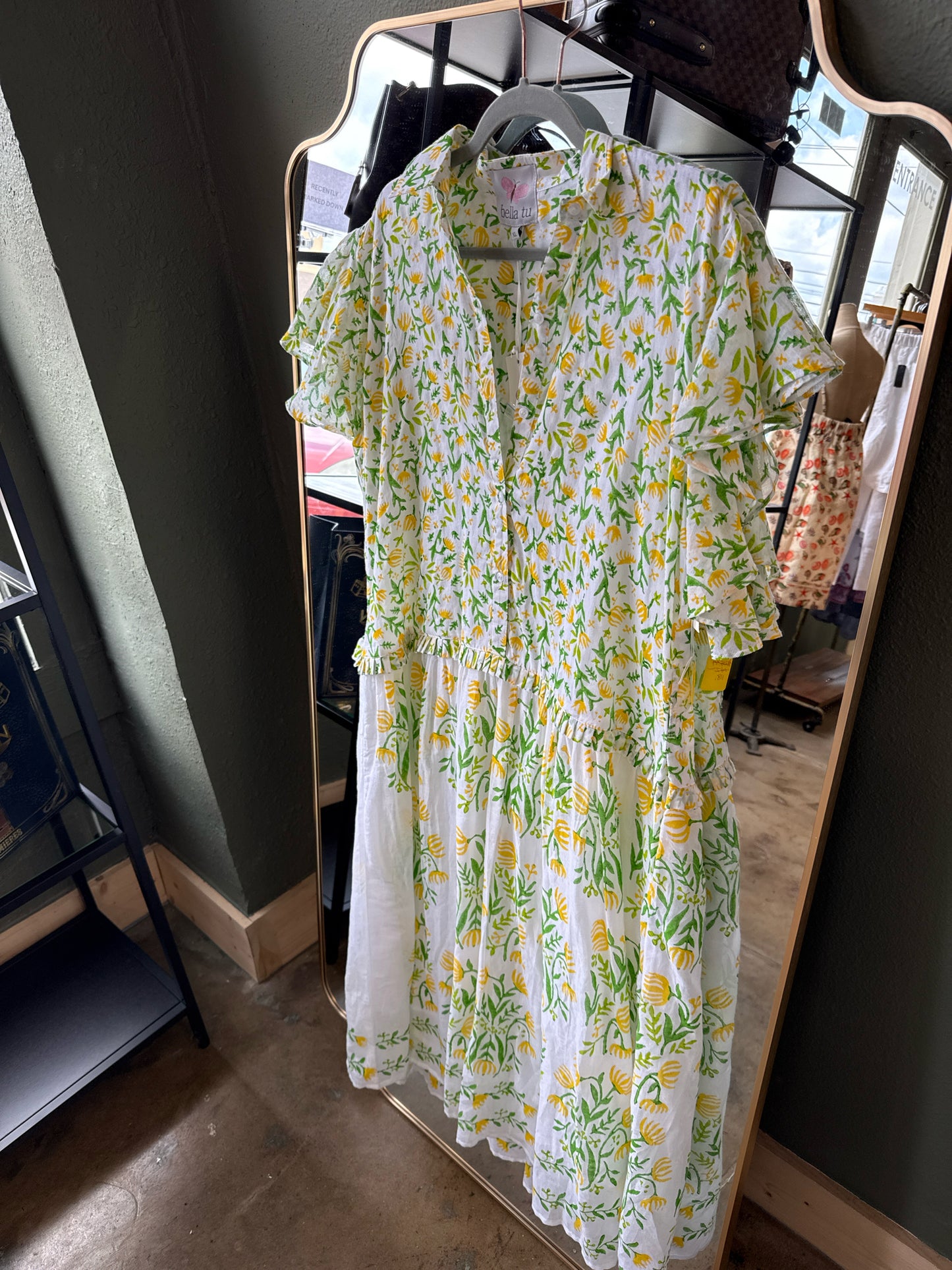 Bella Tu Size XL White/Yellow Dress