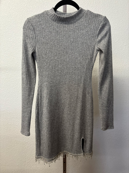 ZARA Size S Gray Ribbed Dress