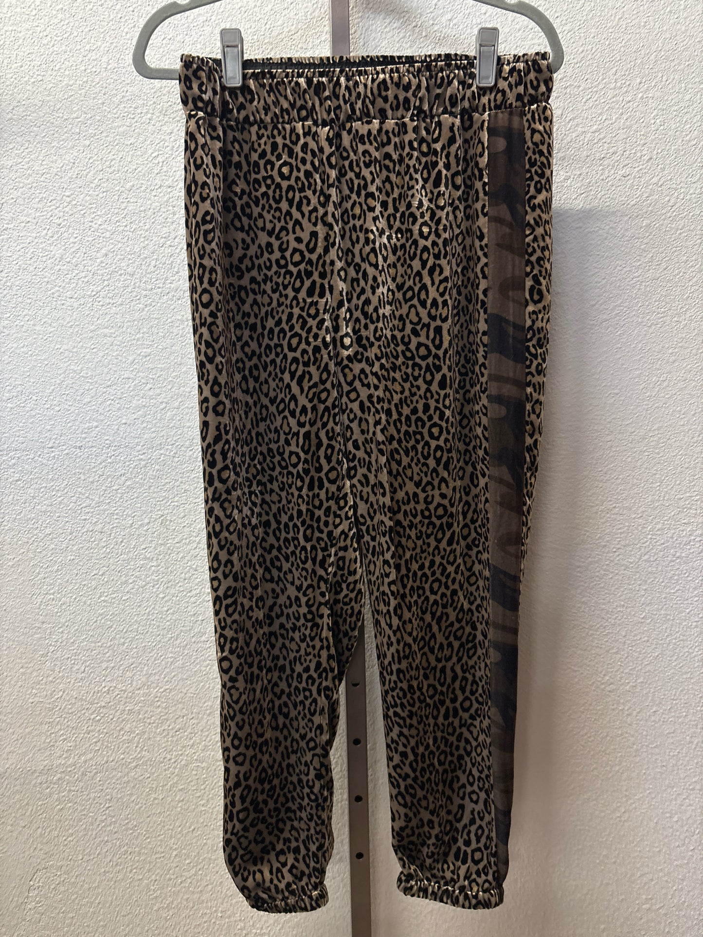 JW Los Angeles Size S Cream/Black Cheetah Pants