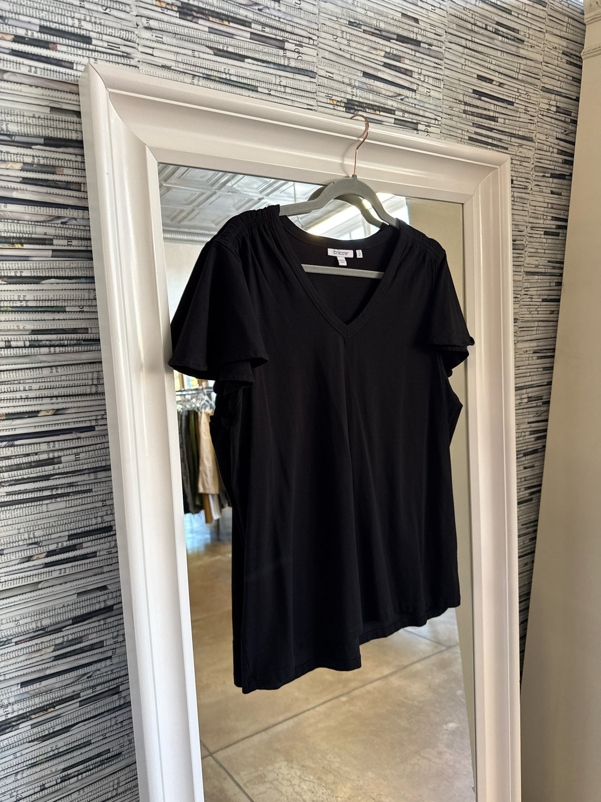 CHICO'S Size XL Black Top