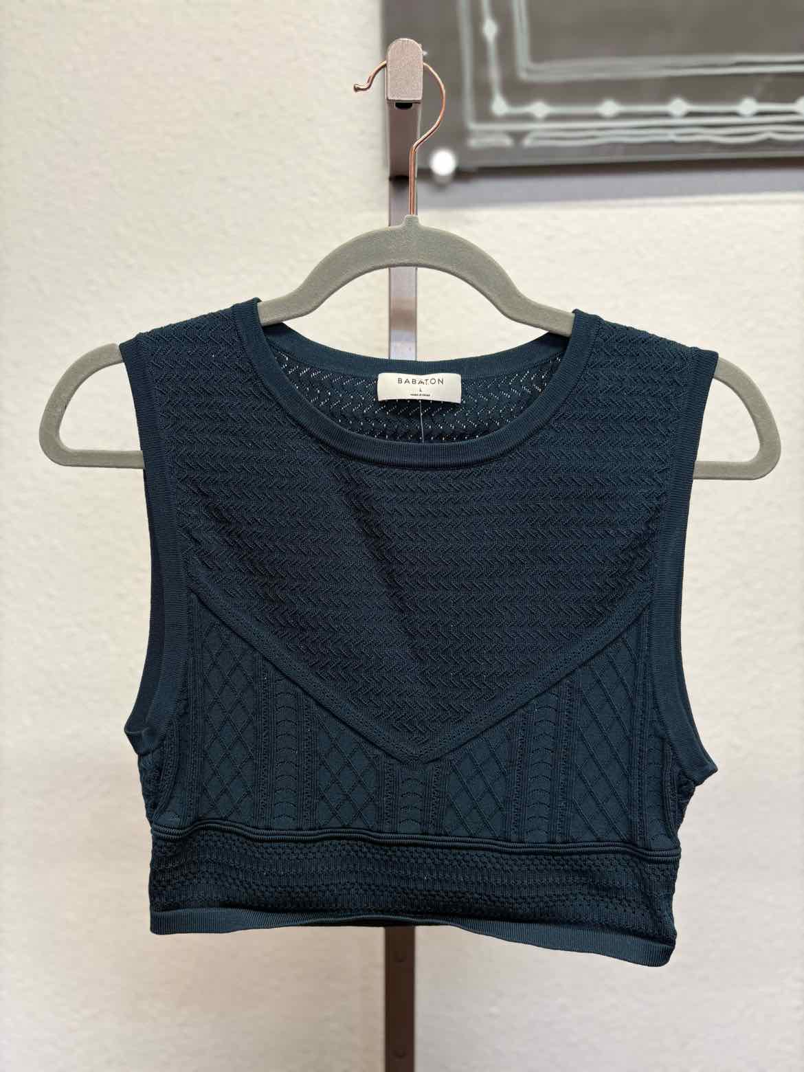Babaton Size L Dark Teal Knit Top