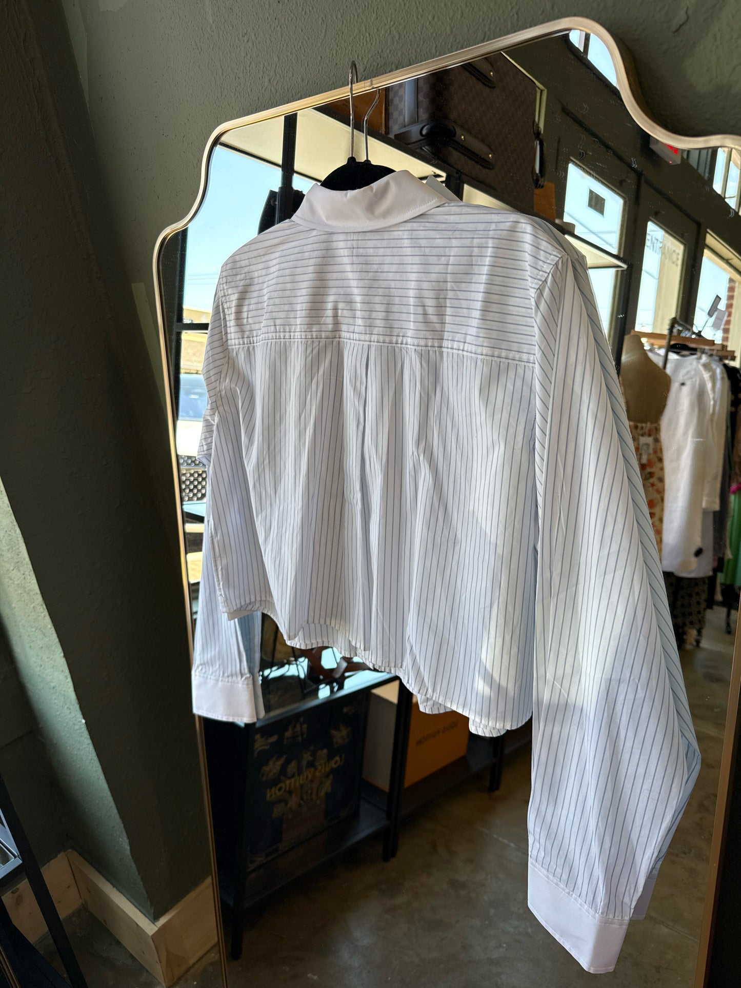 GOOD AMERICAN Size M Blue/White Top