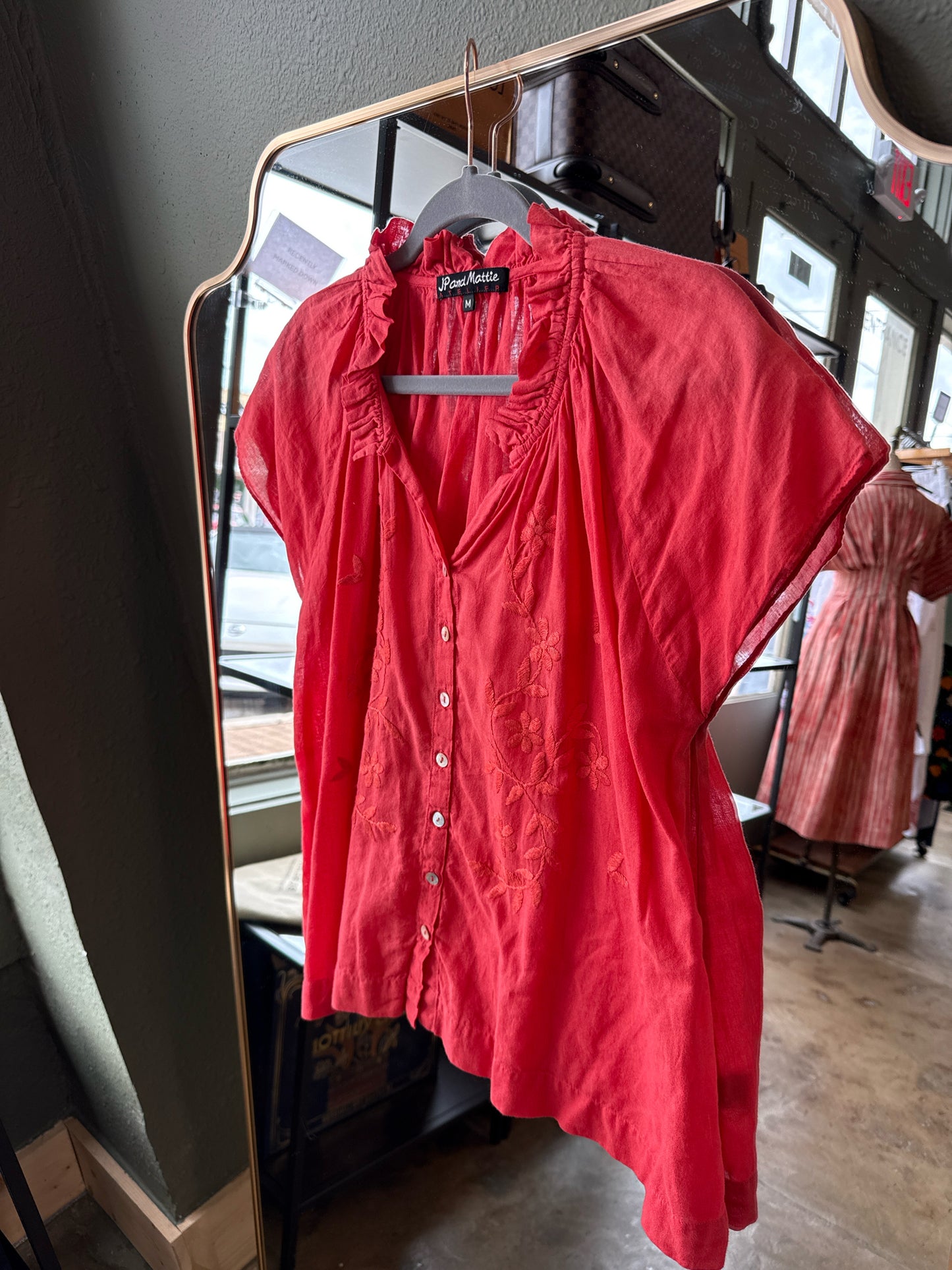 JP and Mattie Size M Red Top