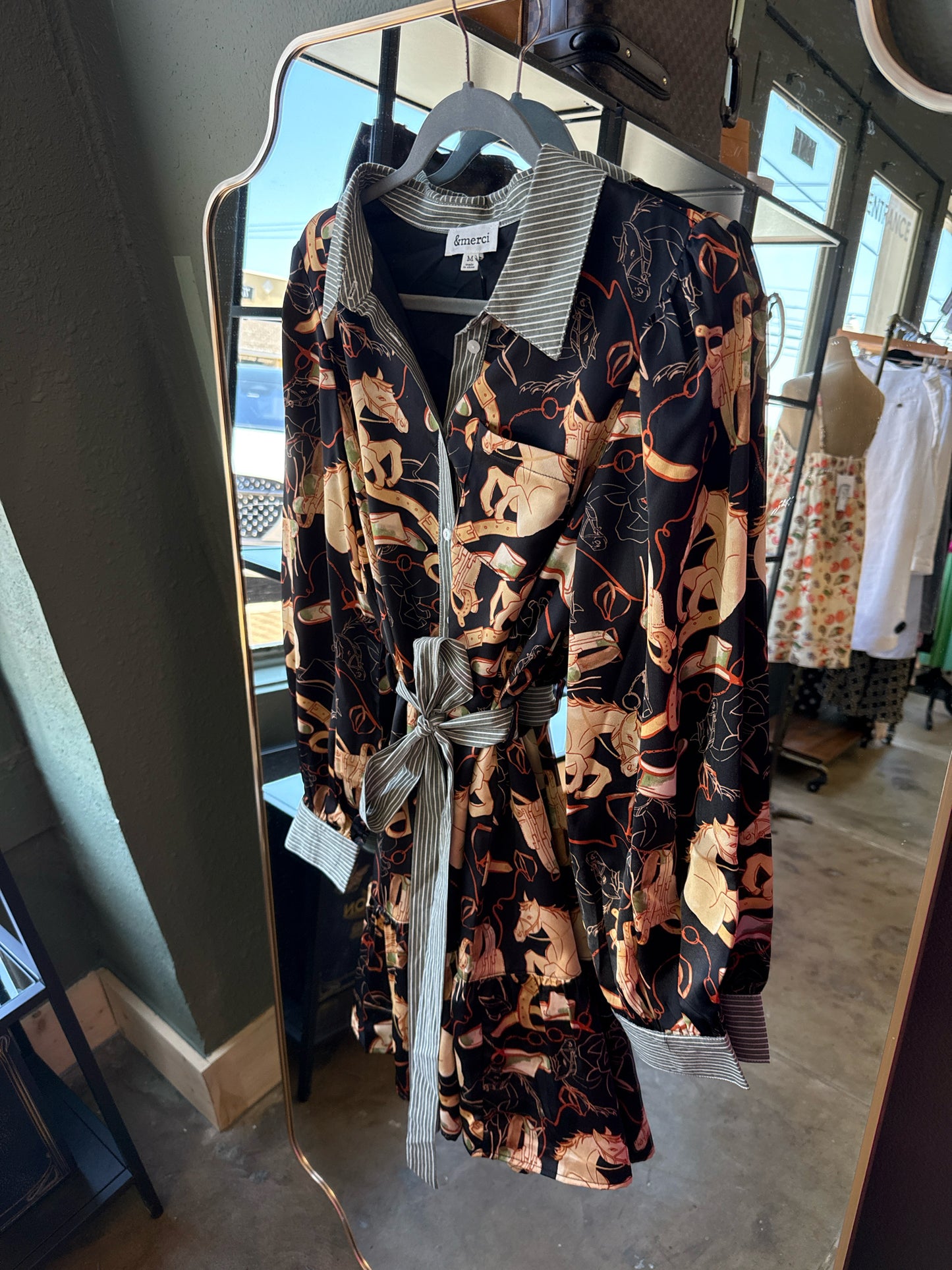 &merci Size M Black horse Dress