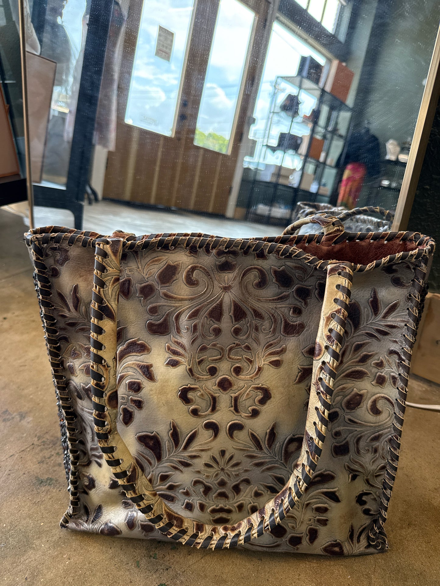 Brown embossed Bag