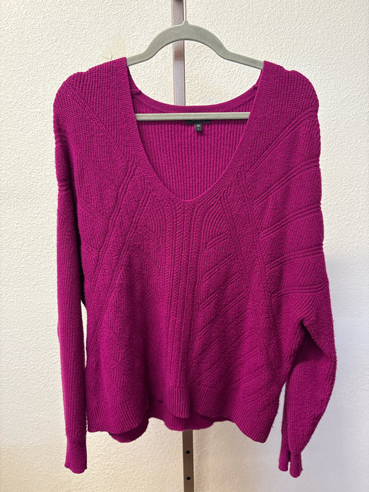 EXPRESS Size L Fuschia V-neck Sweater