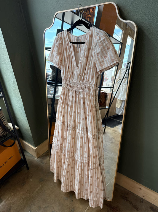 Anthropologie Size XS Cream/Brown Dress